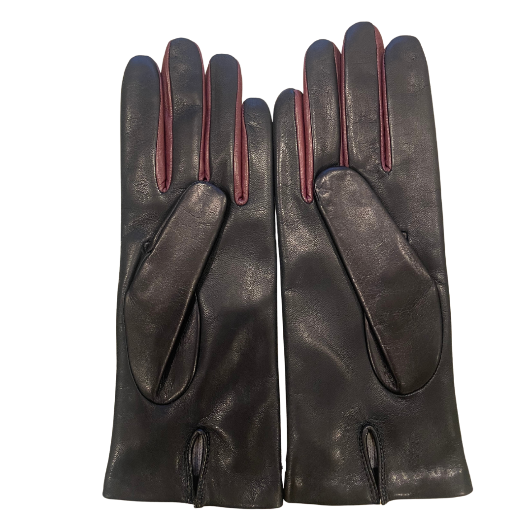 Black and Brown Leather Gloves