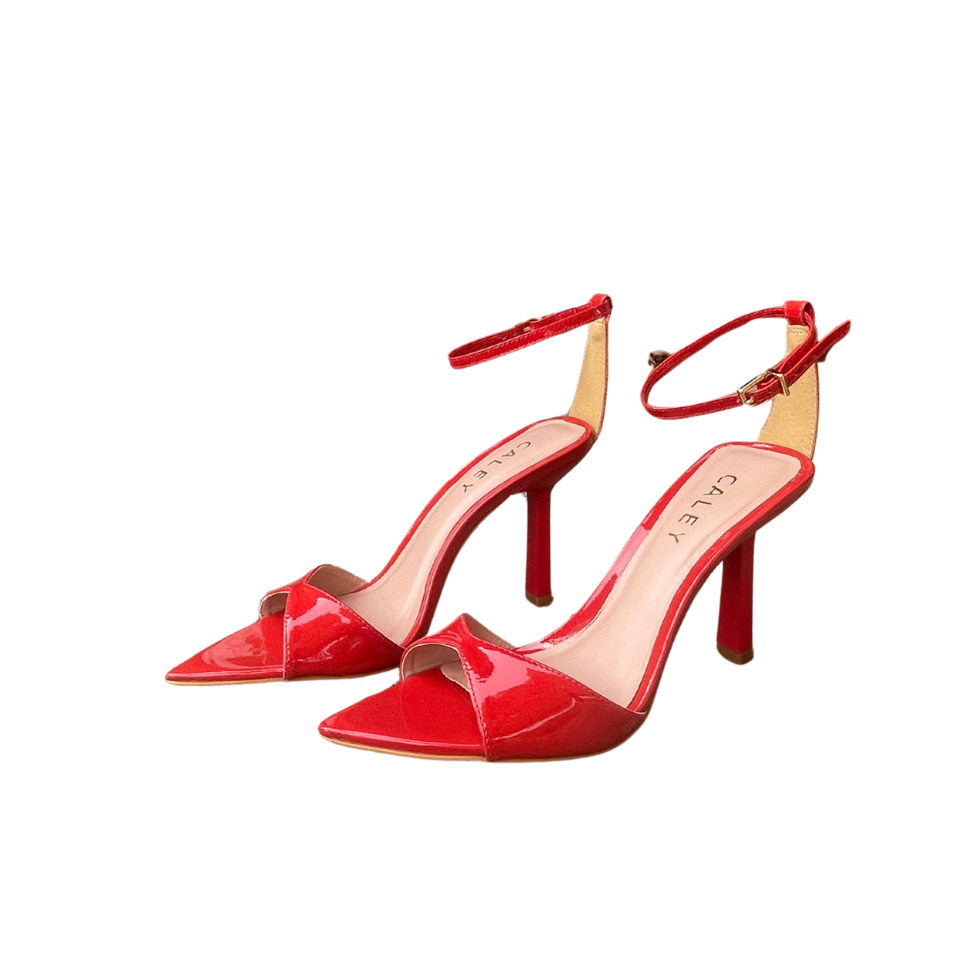 Valentina Ferrari Red Ankle Strap Heel